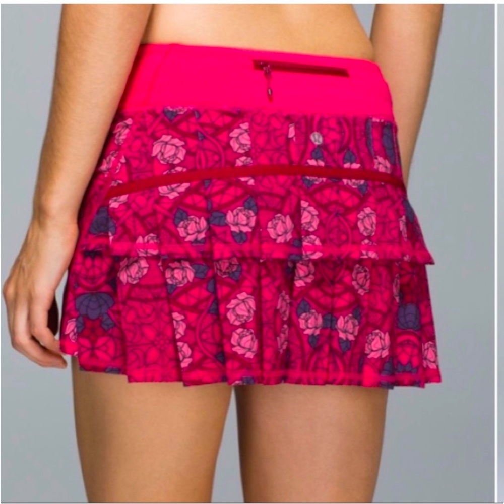 lululemon athletica Hot Pink Floral Ruffle Tennis Skirt